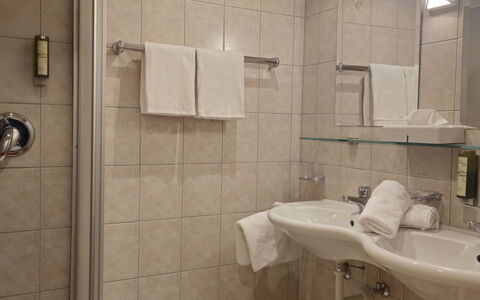 Ischgl 111: Miroir, Propriété, Luminaire Plomberie, Évier, Salle De Bains, Lavabo, Robinet, Bâtiment, Sol