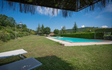 Fonte Nuova - Badia Agnano, Toscana: Plante, L'Eau, Ciel, Propriété, Piscine, Ombre, Arbre, Mobilier De Jardin, Architecture, Rectangle