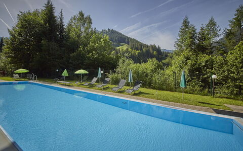 Viehhofen 100: L'Eau, Plante, Ciel, Piscine, Bleu Azur, Arbre, Ombre, Nuage, Bâtiment, Rectangle