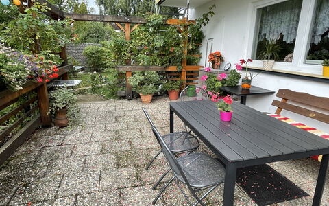 Spatzenparadies: Plante, Fleur, Propriété, Bâtiment, Pot De Fleur, Feuille, Table, Tableau De Plein Air, Fenêtre, Mobilier De Jardin
