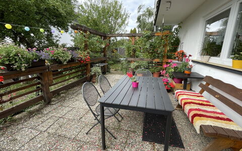 Spatzenparadies: Fleur, Plante, Propriété, Bâtiment, Table, Tableau De Plein Air, Arbre, Fenêtre, Mobilier De Jardin, Chaise