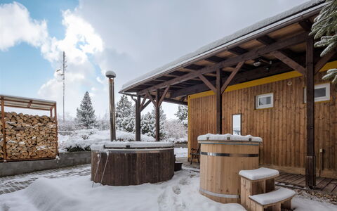 Pod Liščím Kopcem 4+4: Bâtiment, Ciel, Propriété, Nuage, Neige, Bois, Maison, Arbre, Chalet, Paysage