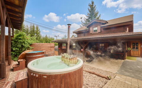 Pod Liščím Kopcem 4+4: Recours, Chalet, Piscine, Eco Hôtel, Plate-Forme, Biens, Tache De Bois, Jacuzzi, Cour