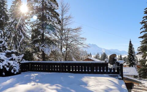Chalet le Haut Pré: Ciel, Neige, Bâtiment, Arbre, Mélèze, Nuage, Pente, Montagne, Paysage Naturel, Maison
