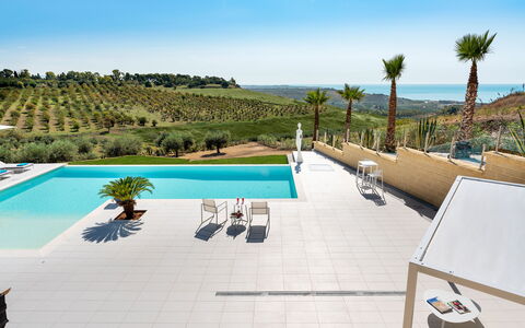 Villa Agrigenta - Ribera, Sicilia: Ciel, L'Eau, Propriété, Piscine, Plante, Bleu Azur, Mobilier De Jardin, Arbre, Bâtiment, Ombre