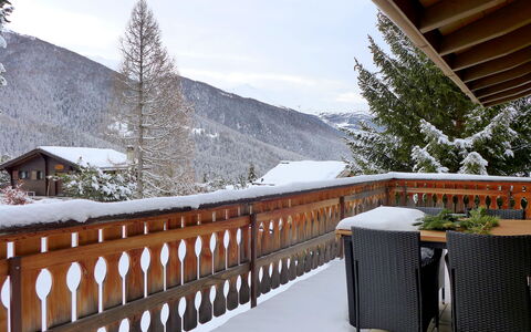 Chalet Larix: Ciel, Neige, Propriété, Bâtiment, Nuage, Clôture, Bois, Arbre, Maison, Architecture