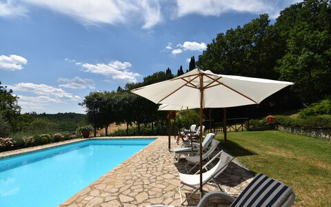 Podere Le Muricce: Nuage, L'Eau, Ciel, Plante, Piscine, Parapluie, Arbre, Ombre, Mobilier De Jardin, Chaise