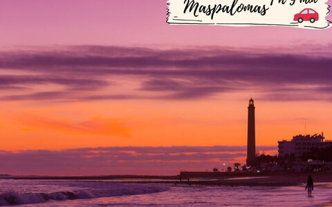 Maspalomas 1060: Horizon, Afterglow, La Tour, Crépuscule, Orange, Le Coucher Du Soleil, Lever Du Soleil, Mer, Plage