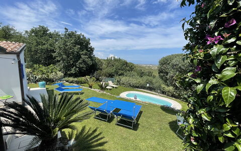 Villa Acquaro, Santa Caterina Dello Ionio, Pool, A: Bleu, Piscine, Recours, Biens, Jardin, Pelouse, Aménagement Paysager, Hacienda, Villa, Cour