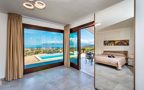 Villa Azzurra: Bâtiment, Meubles, Confort, Salon, Design Intérieur, Bois, Condominium, Plante, Sol, Rideau