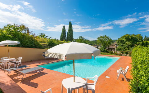 Castellina in Chianti 647: Nuage, L'Eau, Ciel, Propriété, Meubles, Table, Chaise, Piscine, Bleu Azur, Bâtiment