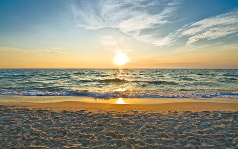 Zum Sonnenhügel: Bleu, L'Eau, Jour, Plan D'Eau, Horizon, Soleil, Plage, Mer, Le Coucher Du Soleil