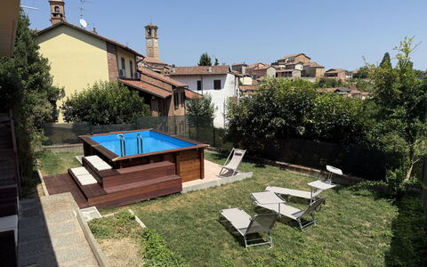 Castagnole Monferrato 200: Piscine, Composite, Arrière-Cour, Jardin, Ombre, Cour, Recours, Aménagement Paysager, Conception, Caractéristique De L'Eau