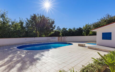 Buneta: Bleu, Composite, Piscine, Ombre, Béton, Biens, Aménagement Paysager, Tuile, Villa, Hacienda