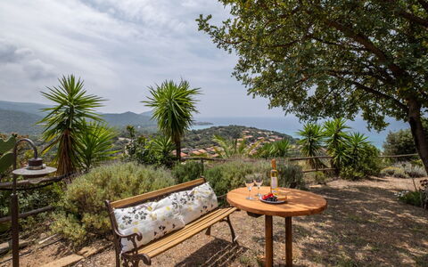 Del Mare Dipinto: Bâtiment, Plante, Meubles, Table, Chaise, Fenêtre, Ombre, Arbre, Orange, Mobilier De Jardin