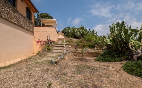Del Mare Dipinto: Bâtiment, Plante, Meubles, Table, Chaise, Fenêtre, Ombre, Arbre, Orange, Mobilier De Jardin
