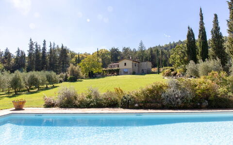 Villa la Felce: Arbre, Arbuste, Biens, Jardin, Piscine, Aménagement Paysager, Ferme, Mélèze, Hacienda, Villa