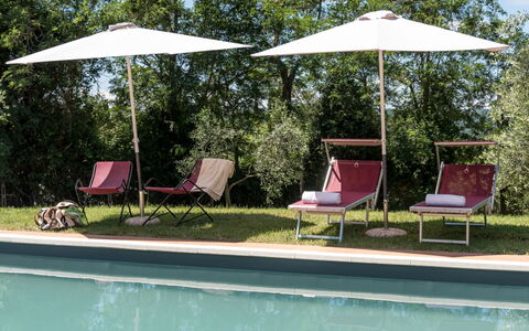 Bellaria: Meubles, Mobilier De Jardin, Parapluie, Chaise, Ombre, Jardin, Balancelle, Tableau De Plein Air, Aménagement Paysager, Cour
