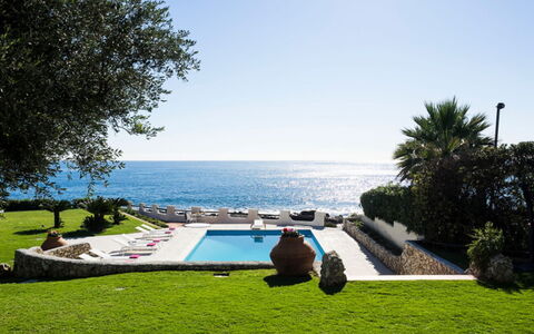 Villa Luna Blu: Bleu, Mer, Piscine, Loisir, Côte, Océan, Vacances, Recours, Mobilier De Jardin, Tropiques