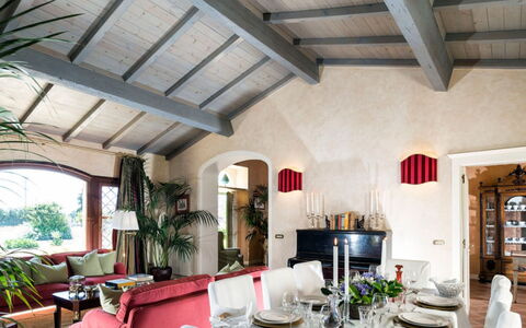 Villa del Sirio: Design Intérieur, Meubles, Plafond, Sol, Domicile, Éclairage, Table, Chaise, Sol, Salon