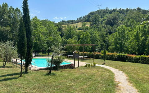 Montaione Country House Amarrante, Pool, Ac: Arbre, Jardin, Pelouse, Ombre, Arrière-Cour, Cour, Piscine, Parc, Aménagement Paysager, Eco Hôtel