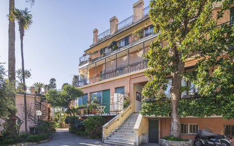 Green Home Seaside, Parking, Wifi, Ac, Genova Nerv: Arbre, Zone Résidentielle, Appartement, Domicile, Balcon, Condominium, Villa, Hôtel, Manoir