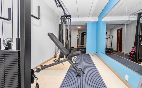 Tuiskukuru a: Sol, Sol, Machine D'Exercice Physique, Design Intérieur, Equipement D'Exercice, Gym, Meubles, Pièce, Rideau