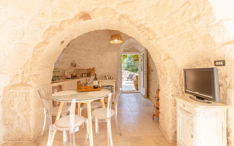 Trullo Della Quercia: Plafond, Salon, Plâtre