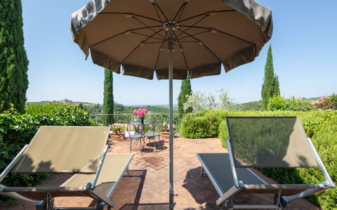 Gaiole in Chianti 915: Meubles, Mobilier De Jardin, Parapluie, Table, Tableau De Plein Air, Chaise, Ombre, Jardin, Patio, Loisir