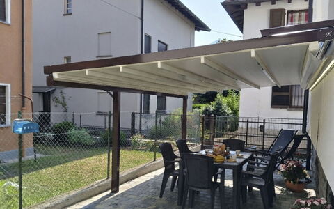 Irene: Store, Ombre, Structure En Plein Air, Pergola, Canopée, Patio, Faisceau, Pot De Fleur, Cour, Cour