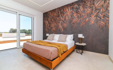 Villa Donnosanto a 5 Minuti Da Spiaggia. Ostuni 10: Bois, Chambre, Sol, Design Intérieur, Sol, Domicile, Drap De Lit, Literie, Lit, Parquet