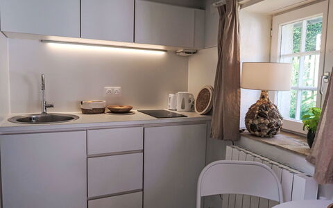 Gwenn Tiny House: Cuisine, Design Intérieur, Comptoir, Appareil De Cuisine, Luminaire Plomberie, Cabinetry, Évier, Meubles, Evier, Pièce
