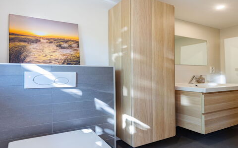 Residence Domburg: Sol, Design Intérieur, Sol, Mur, Salle De Bains, Bois, Luminaire Plomberie, Armoire De Toilette, Toilette, Miroir