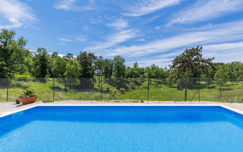 Santina: Bleu, Piscine, Ombre, Aménagement Paysager, À Feuilles Persistantes