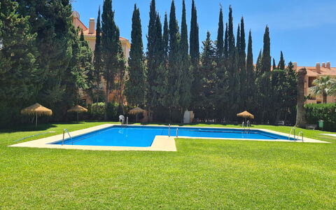 Carib Playa: Piscine, Jardin, Pelouse, Aménagement Paysager, Loisir, Recours, Hacienda, Biens, Cour, Arrière-Cour