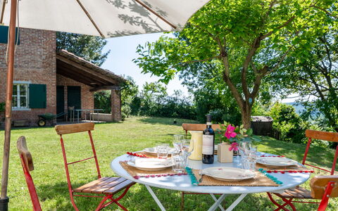 Mainero: Meubles, Mobilier De Jardin, Table, Chaise, Tableau De Plein Air, Table Cuisine Et Salle A Manger, Nappe De Table, Jardin, Ombre, Parapluie