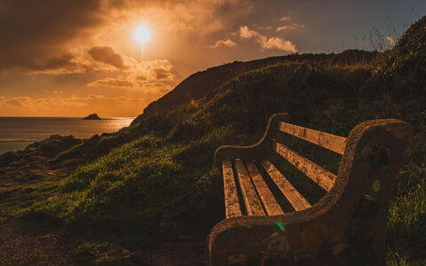 The Old Store: Horizon, Paysage Naturel, Le Coucher Du Soleil, Extérieur Banc, Afterglow, Crépuscule, Lever Du Soleil, Paysage, Mer, Été