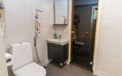 Riekkola: Siège De Toilette, Toilette, Sol, Luminaire Plomberie, Sol, Salle De Bains, Bois, Design Intérieur, Évier, Lavabo