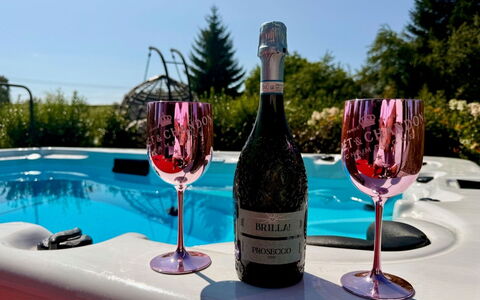 Luxury Palace with Swimming Spa&Jacuzzi: Bouteille, Drinkware, Vaisselle, Bouteille En Verre, Verres À Pied, Du Vin