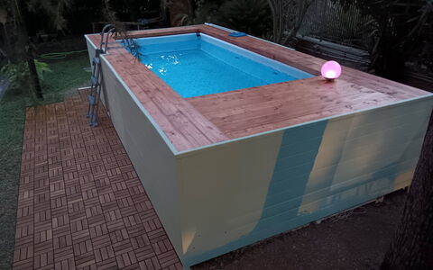 Casa Silvia: Piscine, Composite, Loisir, Tache De Bois, Conception, Dur, Arrière-Cour