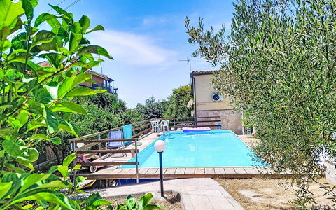 Casa Paolina: Bleu, Piscine, Arrière-Cour, Mobilier De Jardin