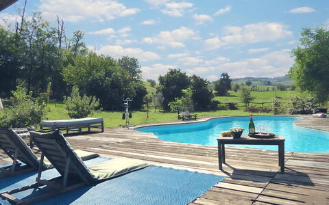 Villa Poggio Zucchino, Pool, Wellness, Piacenza: Piscine, Meubles, Mobilier De Jardin, Chaise, Recours, Balancelle, Ombre, Loisir, Tableau De Plein Air, Arrière-Cour