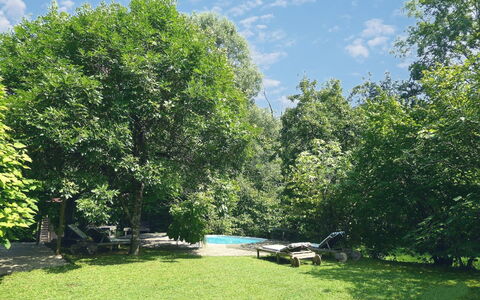 Chalet Fagarè, Pool, Sauna, Prosecco Hills: Arbre, Feuille, Branche, Végétation, Arbuste, Jardin, Ombre, Pelouse, Printemps, Lumière Du Soleil