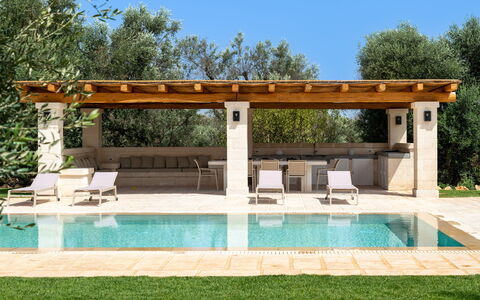 Trulli di Luccio: Bois, Piscine, Meubles, Mobilier De Jardin, Composite, Ombre, Recours, Structure En Plein Air, Jardin, Chaise