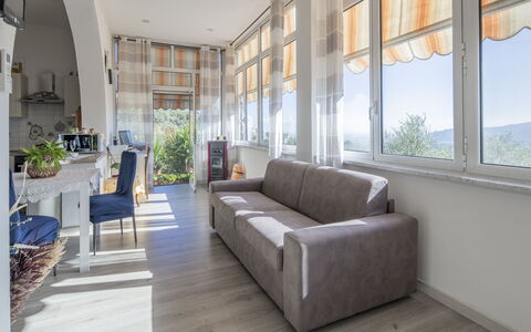 Casa di Bruna Seaview, Albenga: Meubles, Design Intérieur, Sol, Bois, Sol, Canapé, Table, Chaise, Pièce, Salon