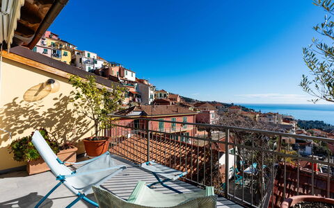 Terrazza con Glicine: Domicile, Appartement, Zone Résidentielle, Balcon, Plante D'Appartement