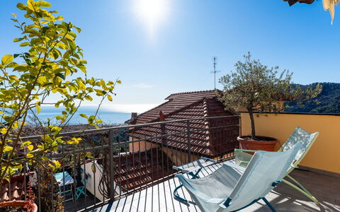 Terrazza con Glicine: Balcon, Appartement, Balustrade, Ombre, Balustre, Chaise, Eco Hôtel, Porche, Mobilier De Jardin, Plate-Forme