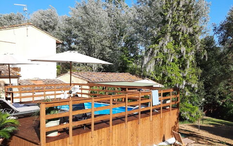 Podere la Botte, Pool, Lari: Bois, Tache De Bois, Ombre, Dur, Structure En Plein Air, Recours, Piscine, Arrière-Cour, Lumber, Clôture