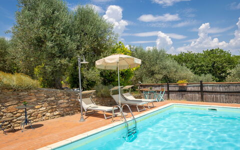 Campiglia Marittima 649: Piscine, Mobilier De Jardin, Recours, Chaise, Eco Hôtel, Pot De Fleur, Ombre, Plante D'Appartement, Balancelle, Villa