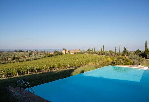 Podere Sangiovese, Pool and View in Chianti: Bleu, Piscine, Recours, Hacienda, Villa, Hôtel, Eco Hôtel, Ville Resort